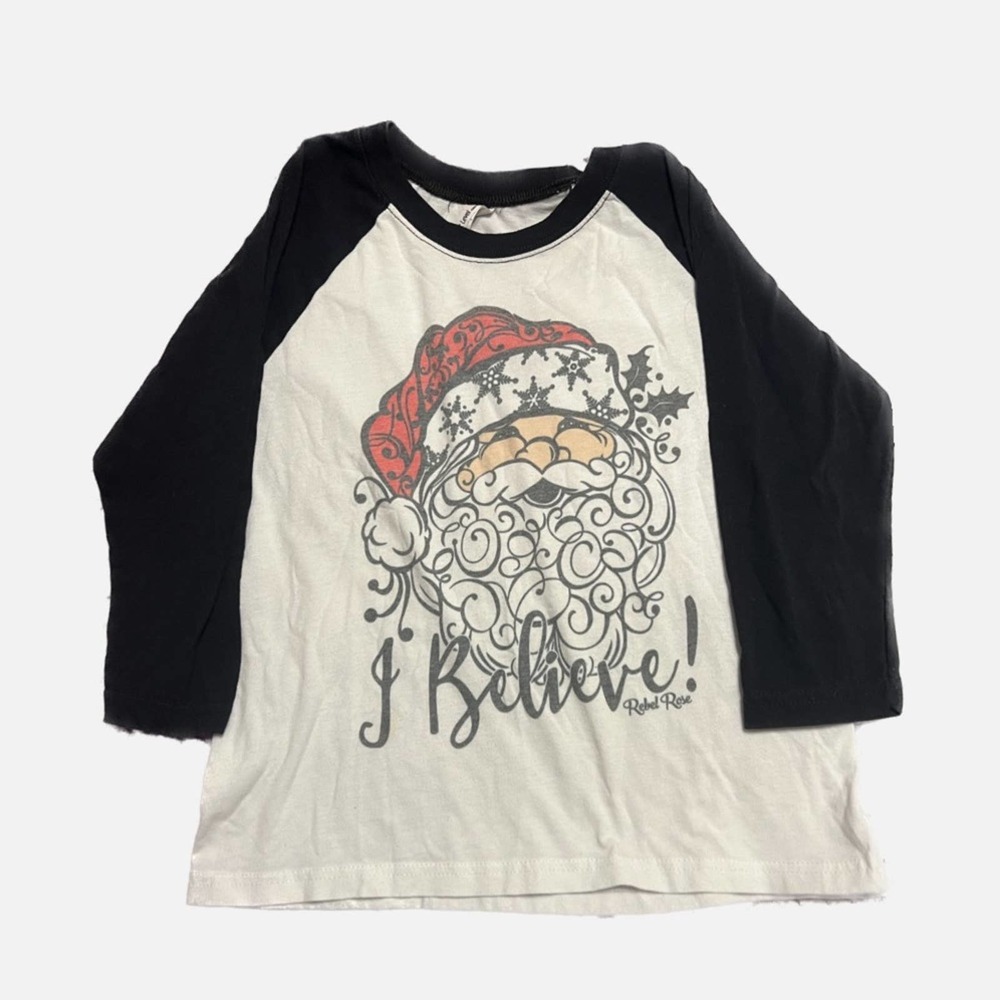 EUC Girls Santa “I Believe!” Christmas shirt